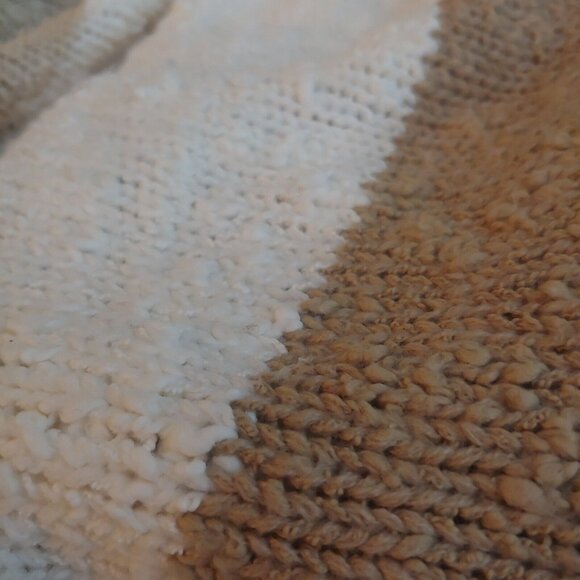 Vintage 80s Answers by Riddler Womens M Sweater White Tan Glitter Mixed Knit - Picture 11 of 14